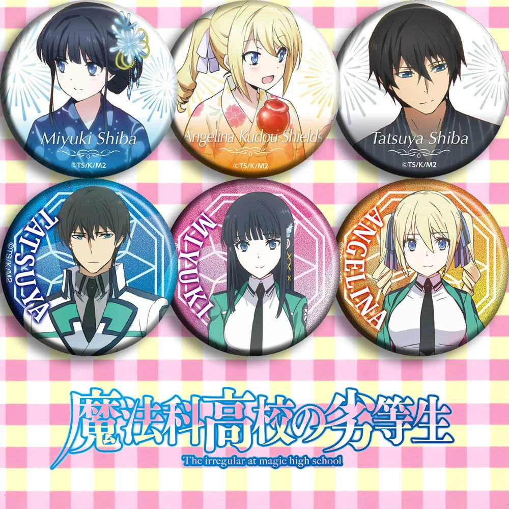 58mm Anime The Irregular at Magic High School Akechi Eimi Shiba Miyuki Cosplay COSTUME Badge Pin SPTE Tinplate Brooch﻿ Prop Gilf