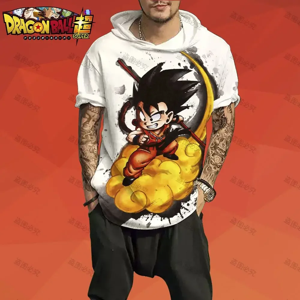 

Goku Vegeta Men's Hooded T-Shirt Clothing Streetwear Dragon Ball Z Hip Hop New Tshirt Super Saiya Essentials T-Shirt Gym Tops