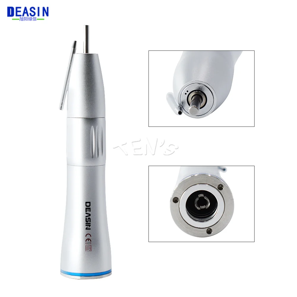 Deasin Dental Blue Ring LED E-type External Water Spray Straight Handpiece Dentistry Tools