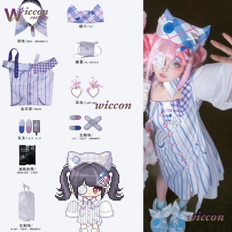 wuhu-infinity-nikki-cosplay-costume-perruque-idee-originale-doux-costume-robe-carnaval-eyepatch-jirai-kei-halloween-femmes-filles-vetements