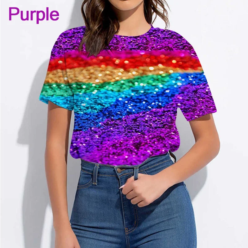 

Женская повседневная футболка большого размера с 3D принтом и цветными блоками, эластичная трикотажная ткань с круглым вырезом и короткими рукавами, свободный крой