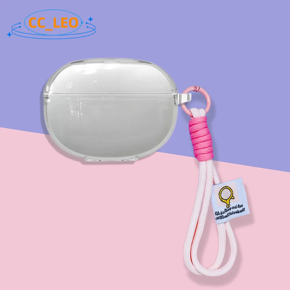 For SoundPeats Capsule3 Pro Case Transparent Soft Shell Cute Lanyard Pendant SoundPeats Capsule3 Pro+ Protective Sleeve