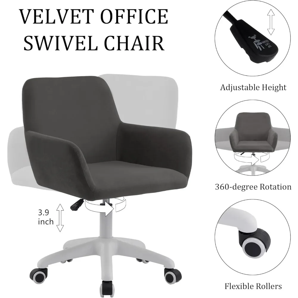 Luksusowe obrotowe krzesło biurowe: ergonomiczne krzesło do biurka komputerowego z obrotem 360 stopni °   Obrotowe i regulowane pod kątem wysokości siedziska dla komfortowego siedzenia