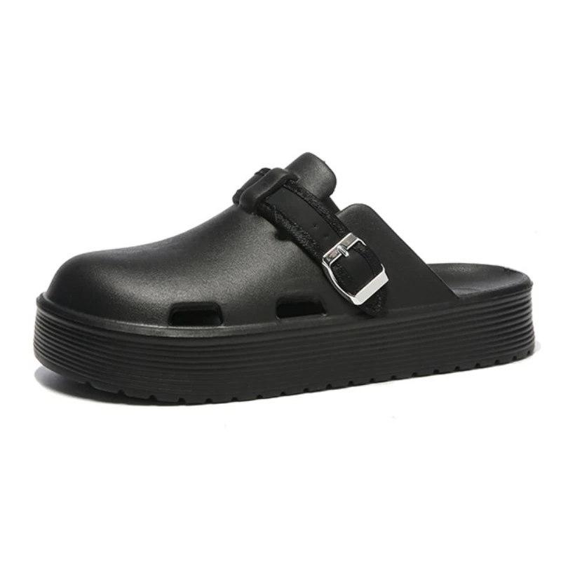 

Мужские сандалии 2025 года, новый дизайн, летняя обувь, легкие мягкие сабо из ЭВА для мужчин, модные тапочки, пляжная обувь с закрытым носком и пряжкой