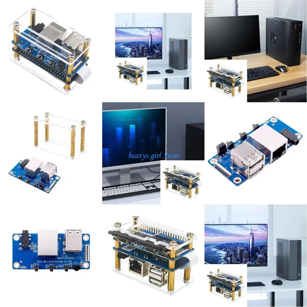 

C7AB Совместимая плата расширения для OrangePI 0 2W Акриловая оболочка для надежного защиты и мобильности