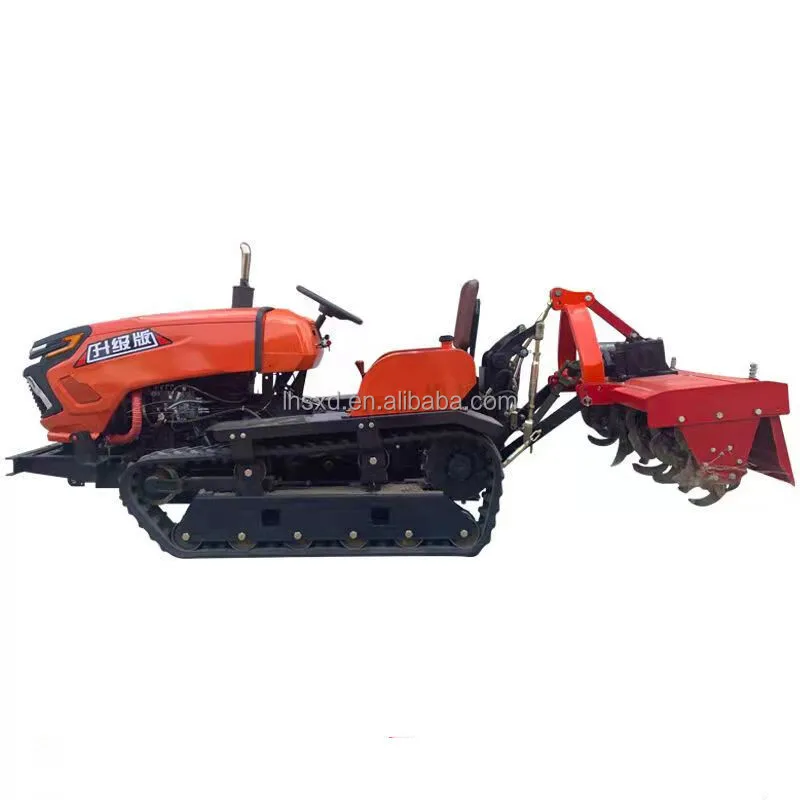 Crawler Farm Mini Tractor Fertilizer Spreader Hine/Mini Tractors In Paddy Fields With Rotary Tiller