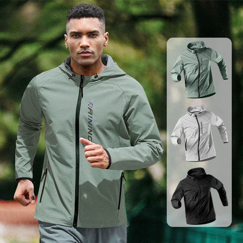 Men's Running Jacket Windproof Sport Training Coat for Spring  Autumn Waterproof  Quick-Dry Rainproof Cycling Windbreaker coats