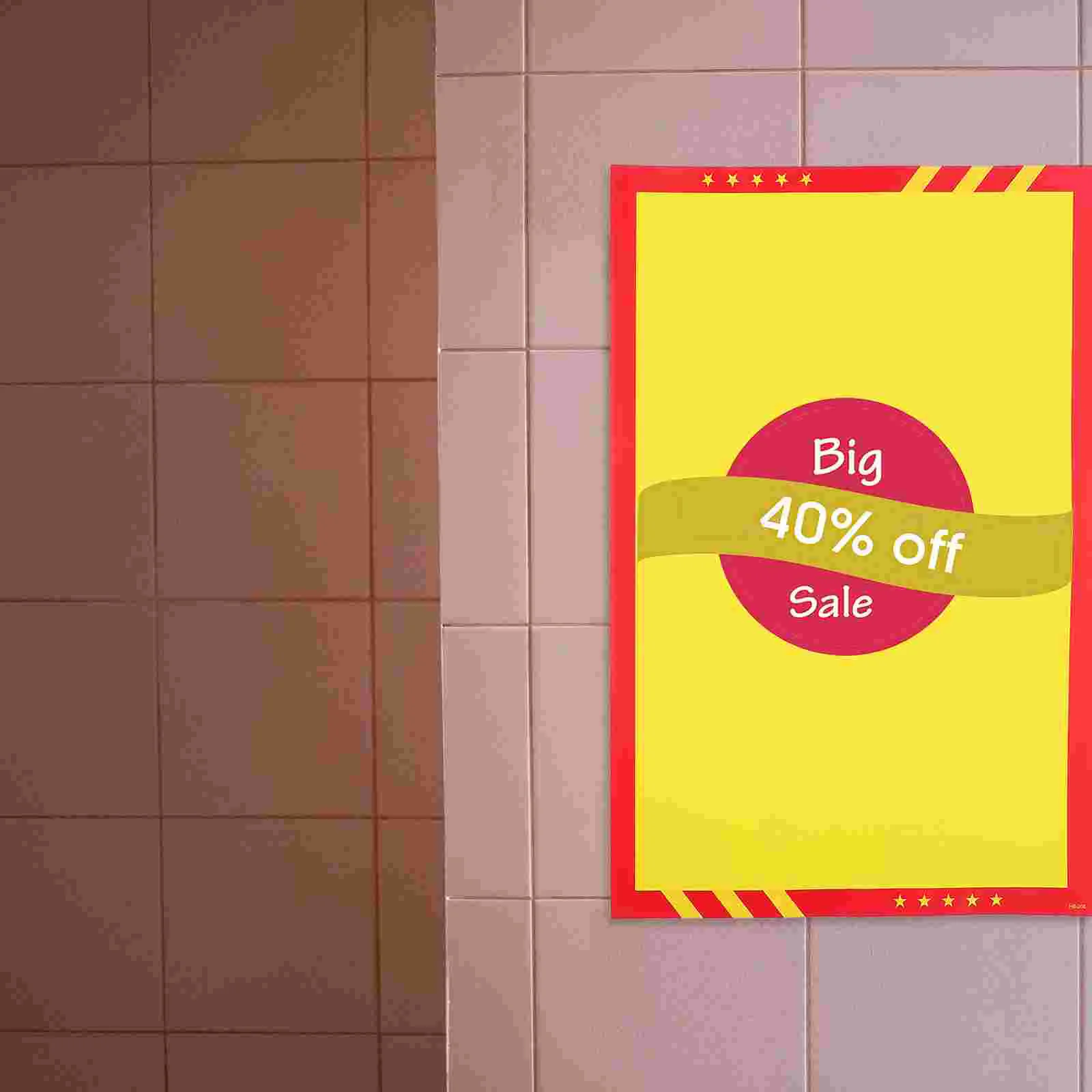 20 Pcs Poster Advertising Paper Retail Signs Rustic Sale Price Label Card Blank Yellow Shopping Vibrant Design Use