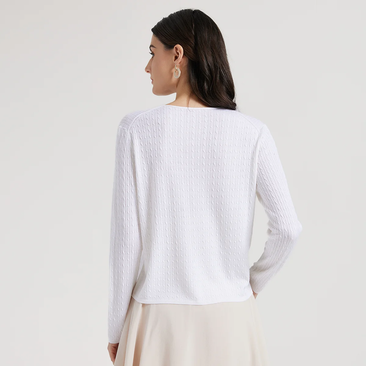 Cardigan tricoté à col en V pour femme, pull 30% soie, 70% laine, luxe, haute qualité, BC1006, printemps