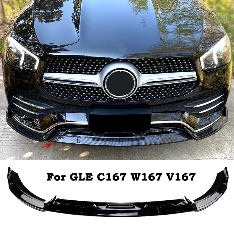 Front Bumper Lip Trim Spoiler Splitters Diffuser Black Body Kit For Mercedes Benz GLE C167 W167 V167 Coupe GLE350 GLE450 GLE400