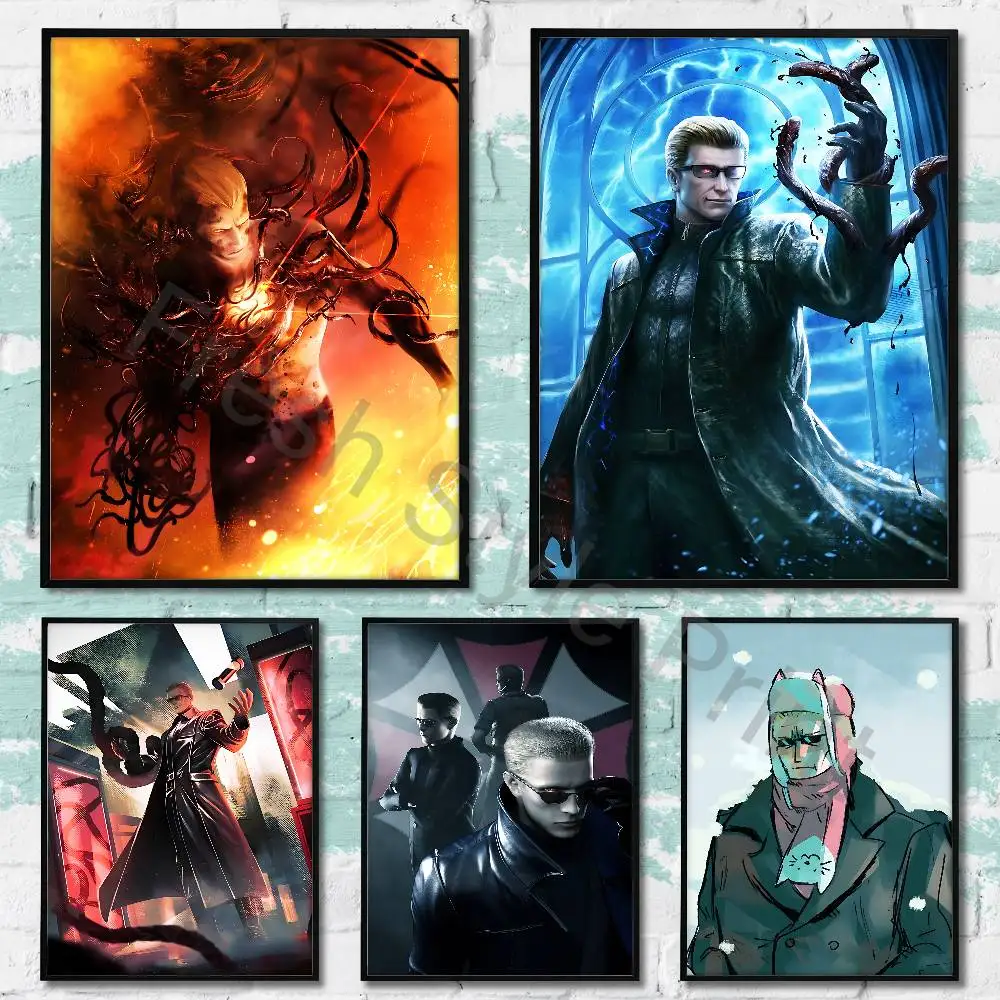 

A-Albert Cool W-Wesker Anime Wall Art Canvas Painting Poster For Living Room Home Decor Decoration Picture