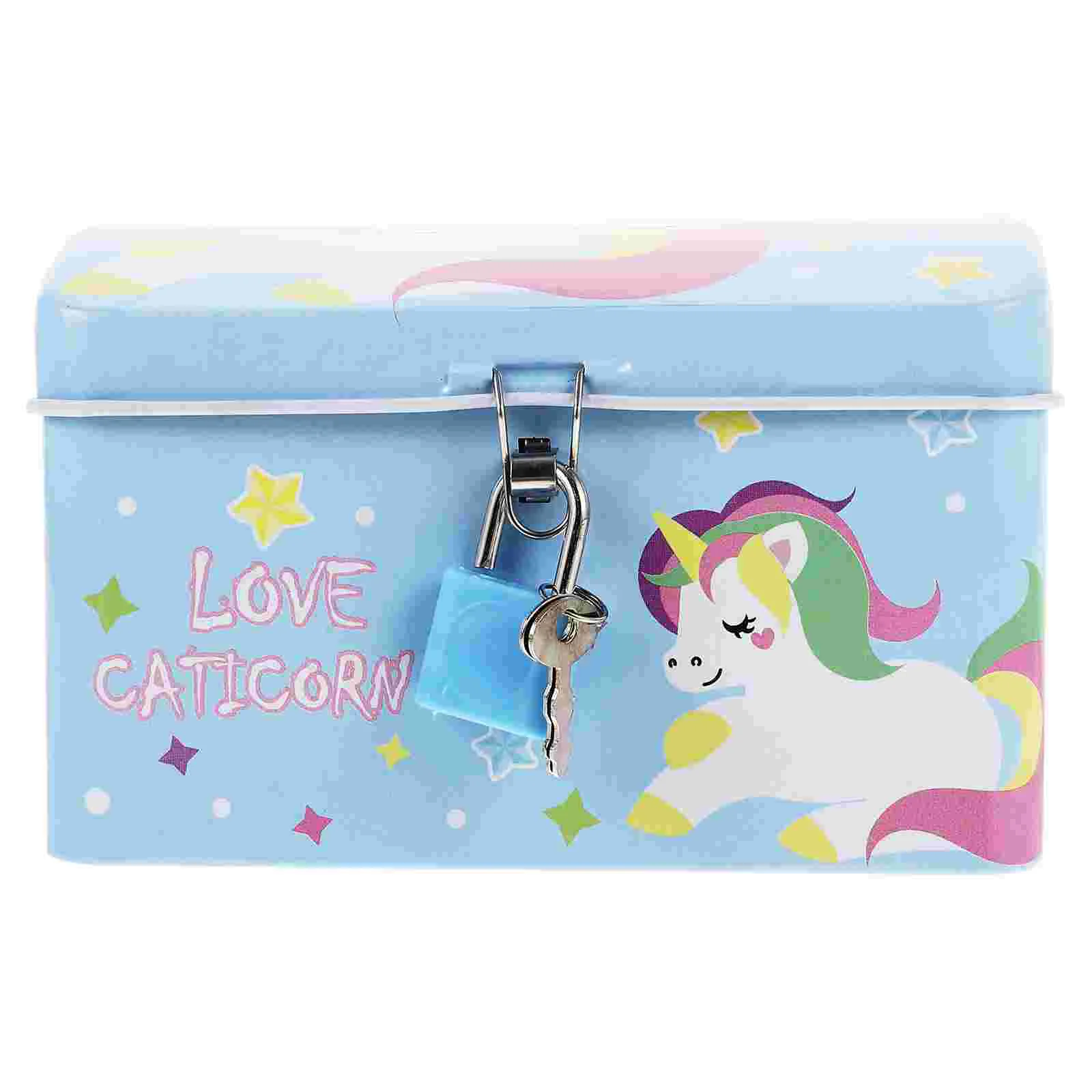 Piggy Bank Storage Bin with Lock Banks Money Jar Toddler Wallet Girls Boys Unicorn Coin Kids Statue Child