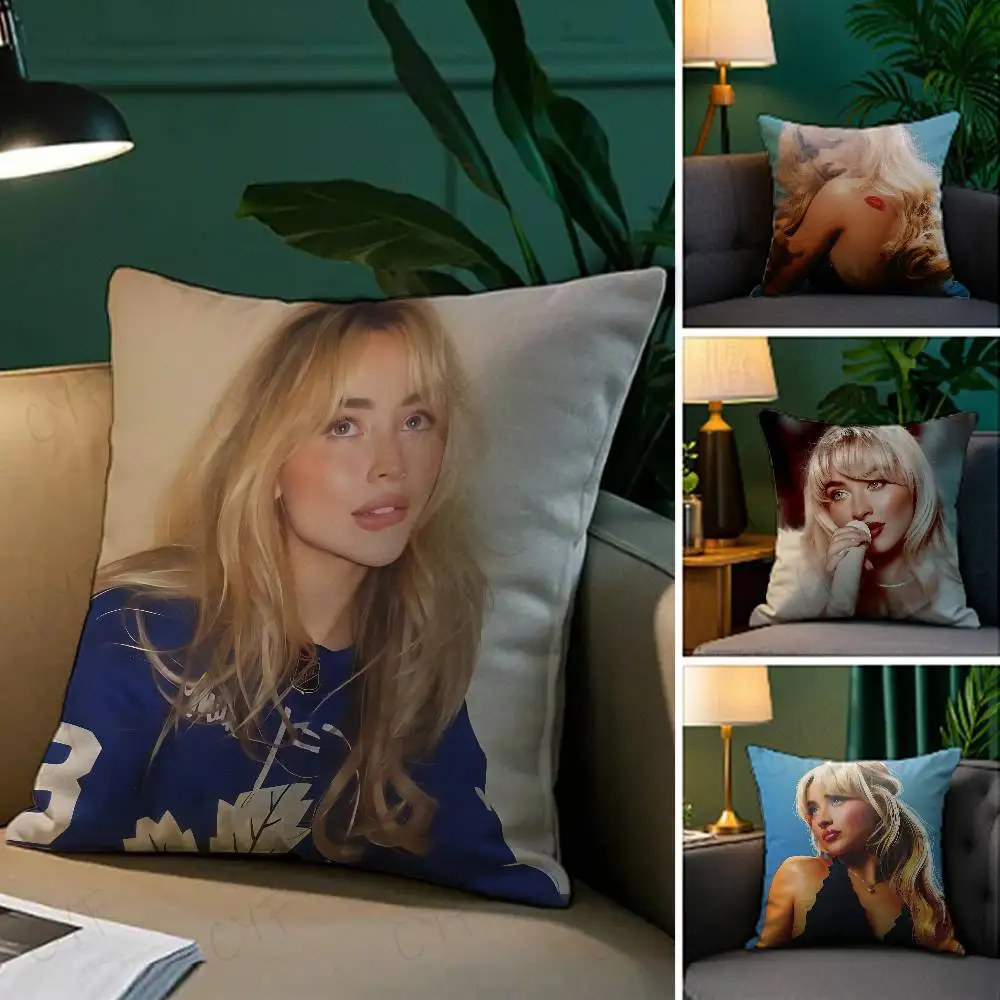 

Singer S-Sabrina CarpenterS Pillow Case Custom Printed Brushed Fleece Pillow, Baby Skin-Touch, Eco-Friendly Dye-Sublimation Cush