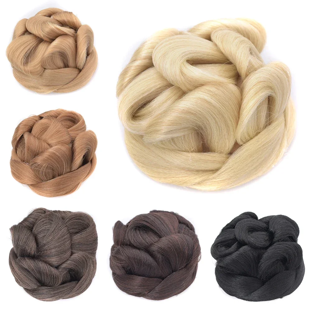 

Synthetic Bun Cover Hairpieces Fake Hair Scrunchies Updo Wig Curly Hair Accessories Messy Bun 27/613 Crochet Hair