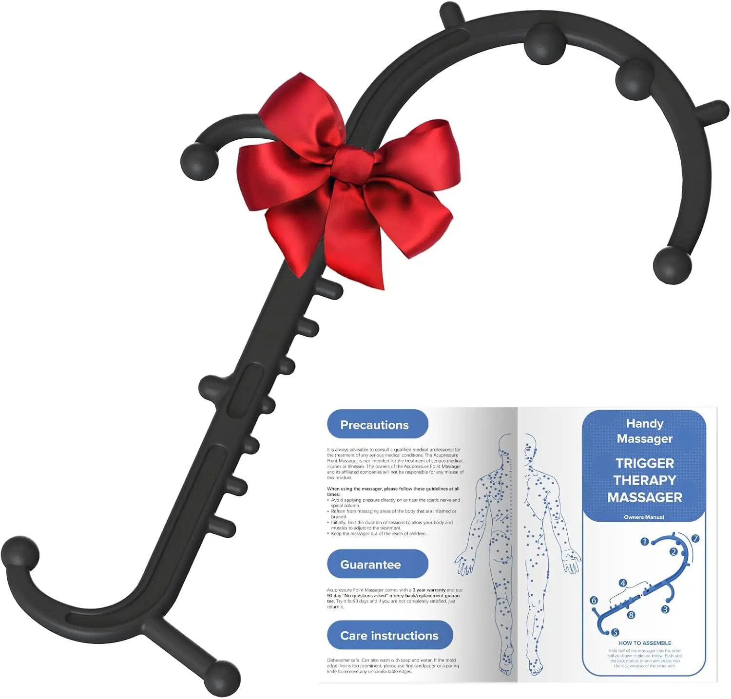 

Deep Tissue Massager for Back, Neck & Full Body Pain Relief - Muscle Knot Remover Tool in Black