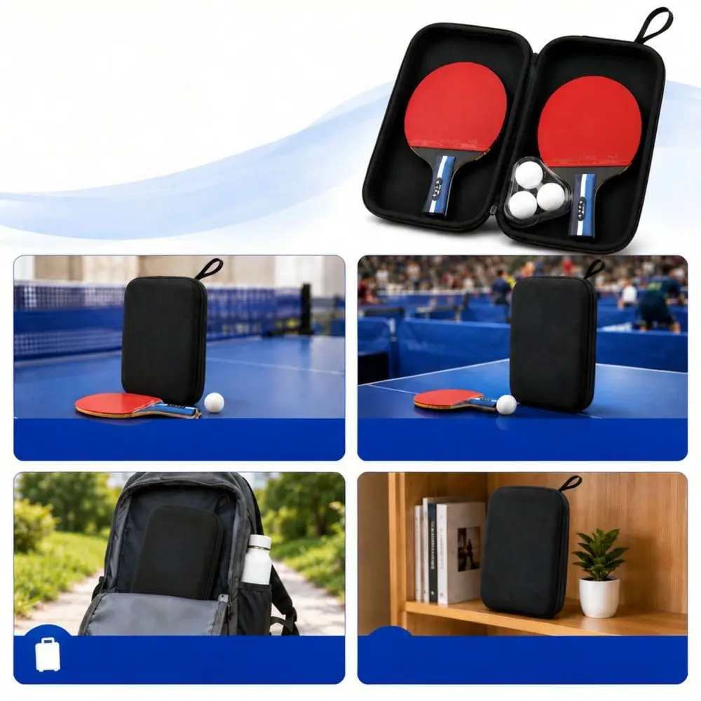 Table Tennis Racket Storage Case Hard Protection Bag Ping Pong Paddle Holder Durable Sports Accessory Organizer