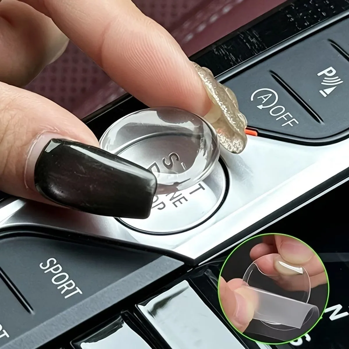 Anti-Scratch Clear Car Start Engine Stop Button Protection Sticker Waterproof Dustproof Auto Ignition Key Film Keep Original But