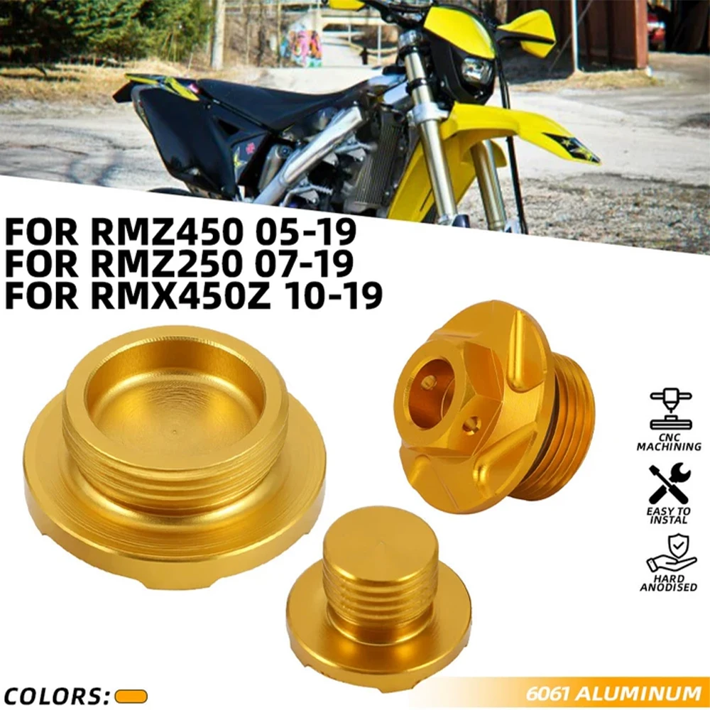 Ölfilter-Steckerkappe, CNC-Motorstecker für Suzuki RMZ250 2007–2019, RMZ450 2005–2019, RMX450Z 2010–2019, RMZ 250 450 450Z