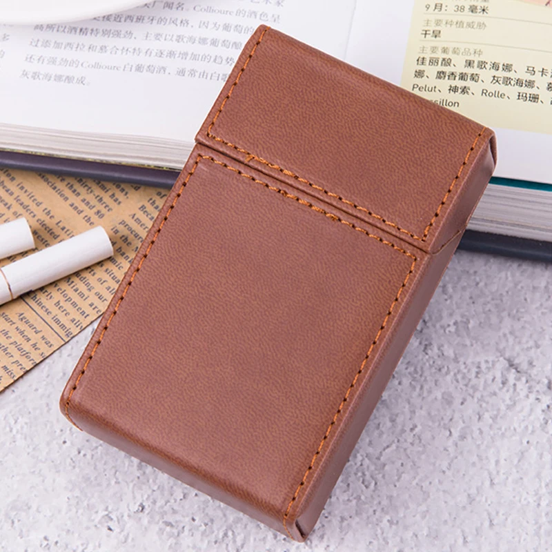 PU Leather Cigarette Case For Tobacco Storage Box Holder For Holding Up To 20 Cigar Protective Cover Lighter Sleeve Gadgets