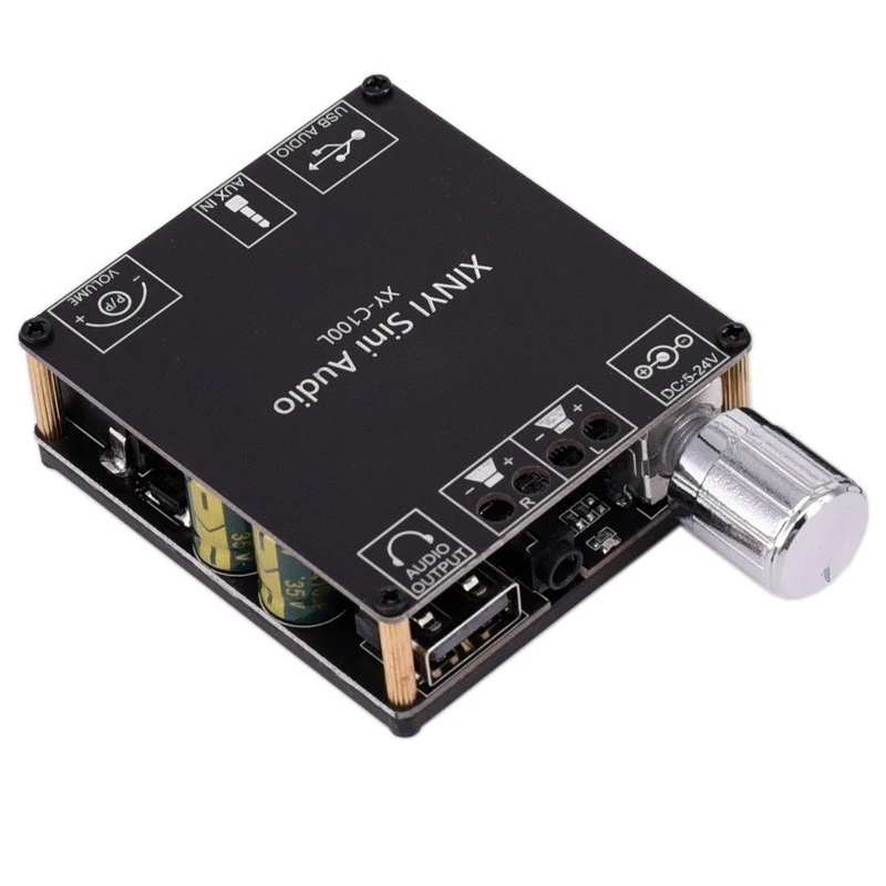 For 100W Stereo Bluetooth Digital Power Amplifier Board Dual Channel Stepless Tuning MP3 Decoding USB External Sound Card