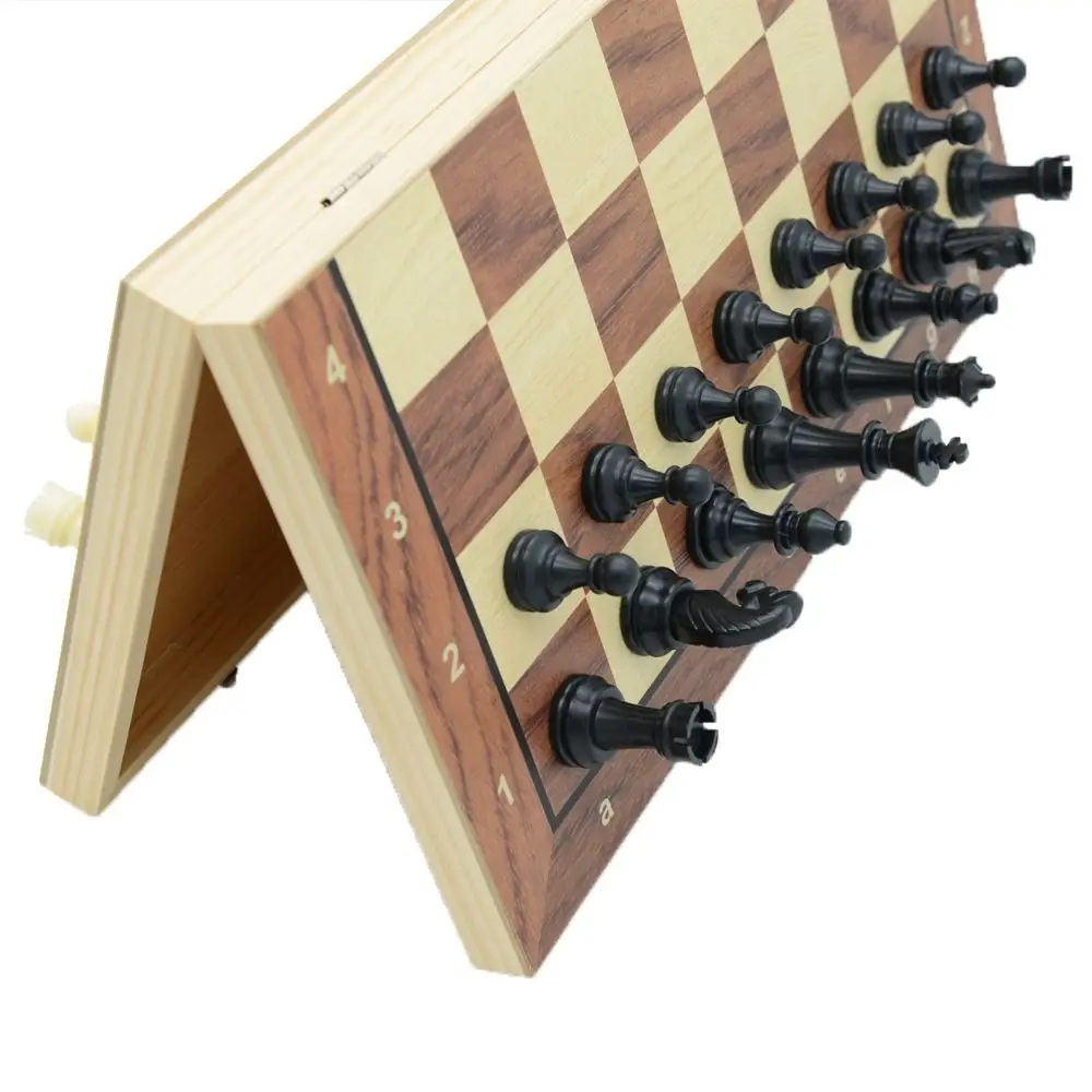 

Шахматная доска из цельного дерева, международные шахматы, складной магнитный образовательный шахматный игровой набор, улучшающий интеллект, нежный