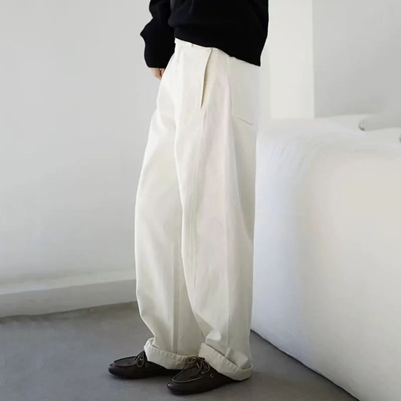 Женские джинсовые брюки, прямые брюки из стираного хлопка, модные повседневные универсальные длинные брюки, осень, новое поступление, 2025, y2k