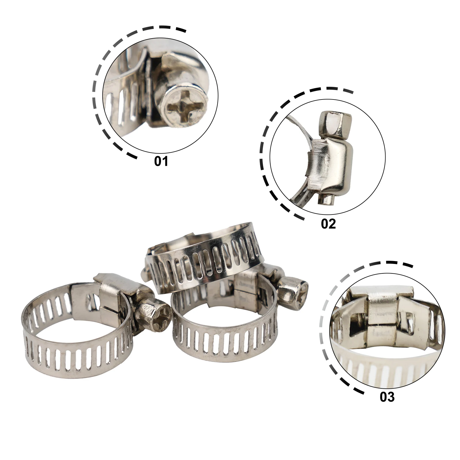 

Зажимы для линий, сменные серебряные аксессуары из нержавеющей стали, приводной топливный шланг, шланги 1/2 "-3/4", регулируемые, практичные