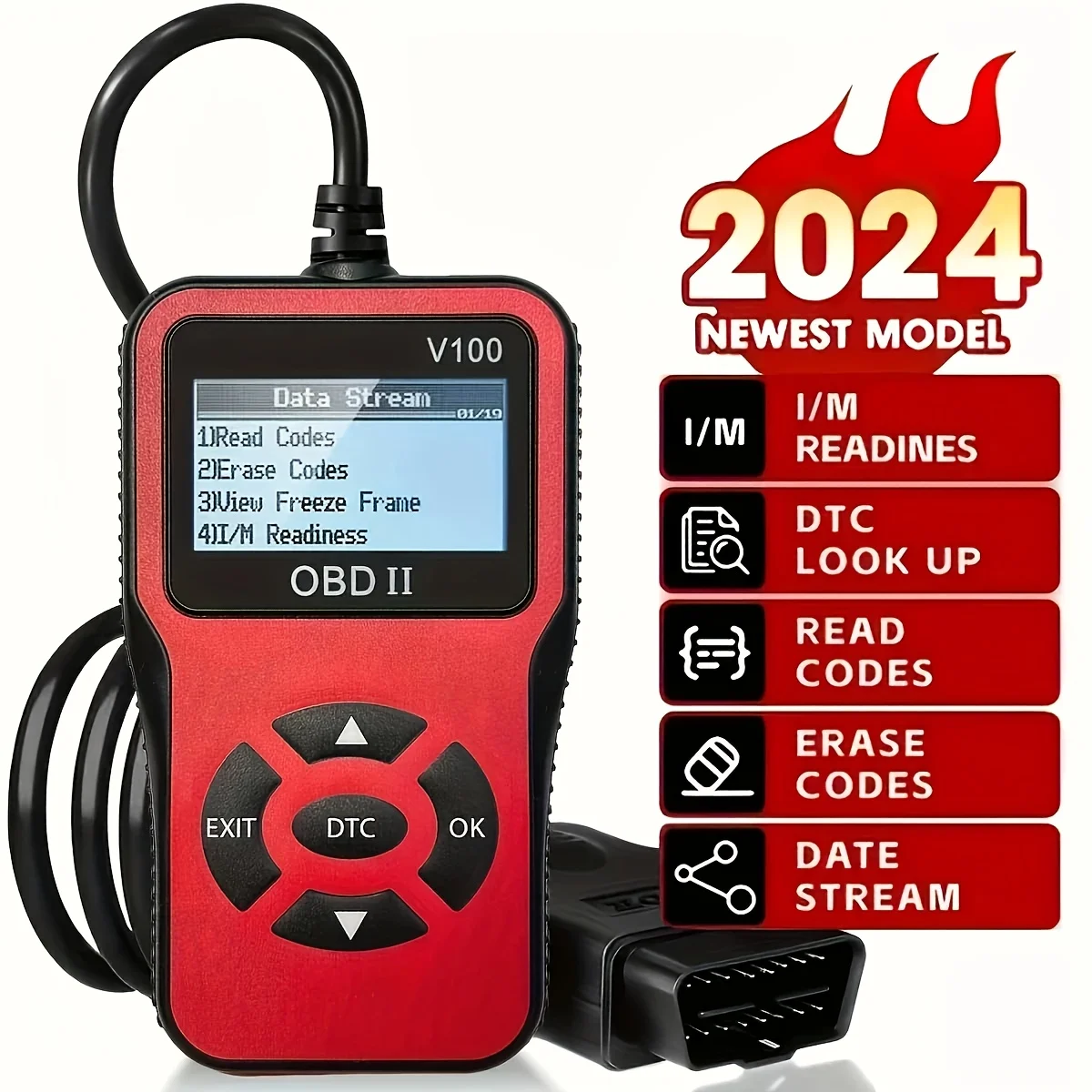 

Новый диагностический инструмент V100 OBD II 2025 года — точный режим питания, USB-подключение, поток данных в реальном времени, мониторинг напряжения аккумулятора, простое декодирование, подходит для всех моделей автомобилей, автомобильная диагностика | 