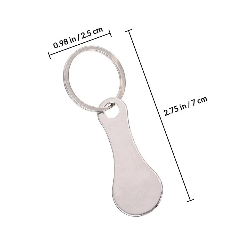 12Pcs Shopping Cart Token Keychain Stainless Steel Compact Portable Shopping Cart Supplies Trolley Token Key Ring Pendant