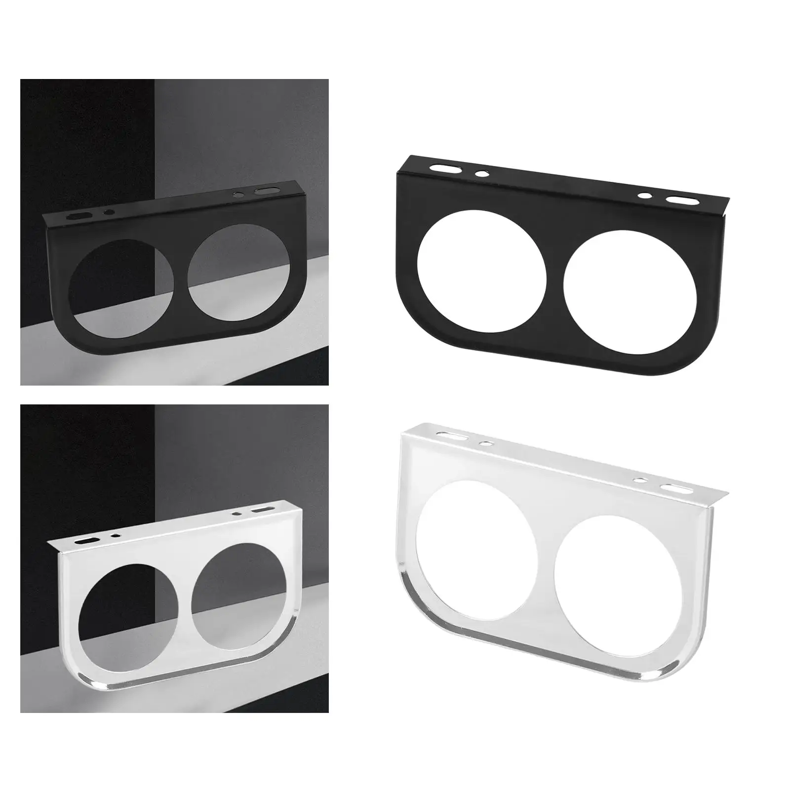 

Железный держатель панели датчика с двумя приборными панелями для универсальных автомобильных счетчиков, кронштейн 52 мм, автомобильное крепление под приборной панелью