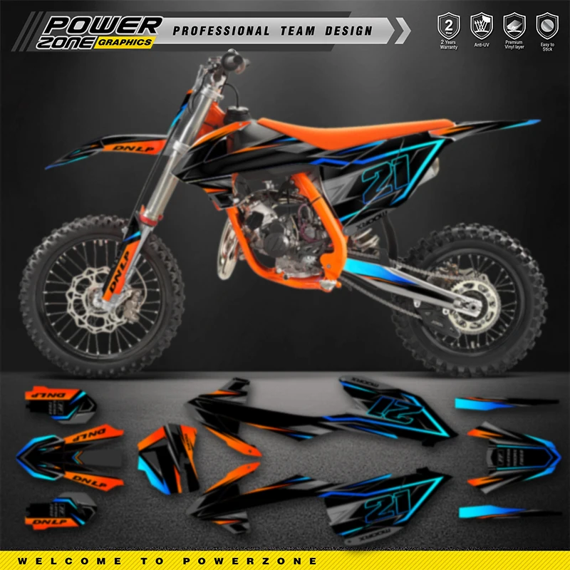 

PowerZone Custom Team Graphics Backgrounds Decals For 3M Stickers Kit For KTM SX85 85 2018 2019-2024 85cc Number Name Costom 20