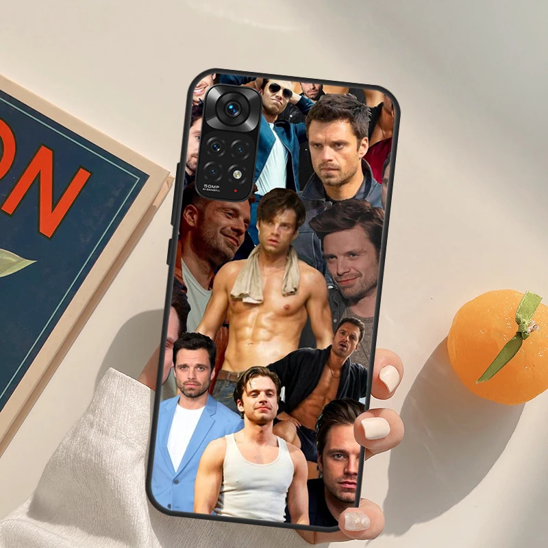 Sebastian Stan Collage Bucky Barnes Case For Xiaomi Redmi Note 10 11 8 9 12 Pro Redmi Note 12S 11S 10S 9S 9C 10C 10A 12C Coque