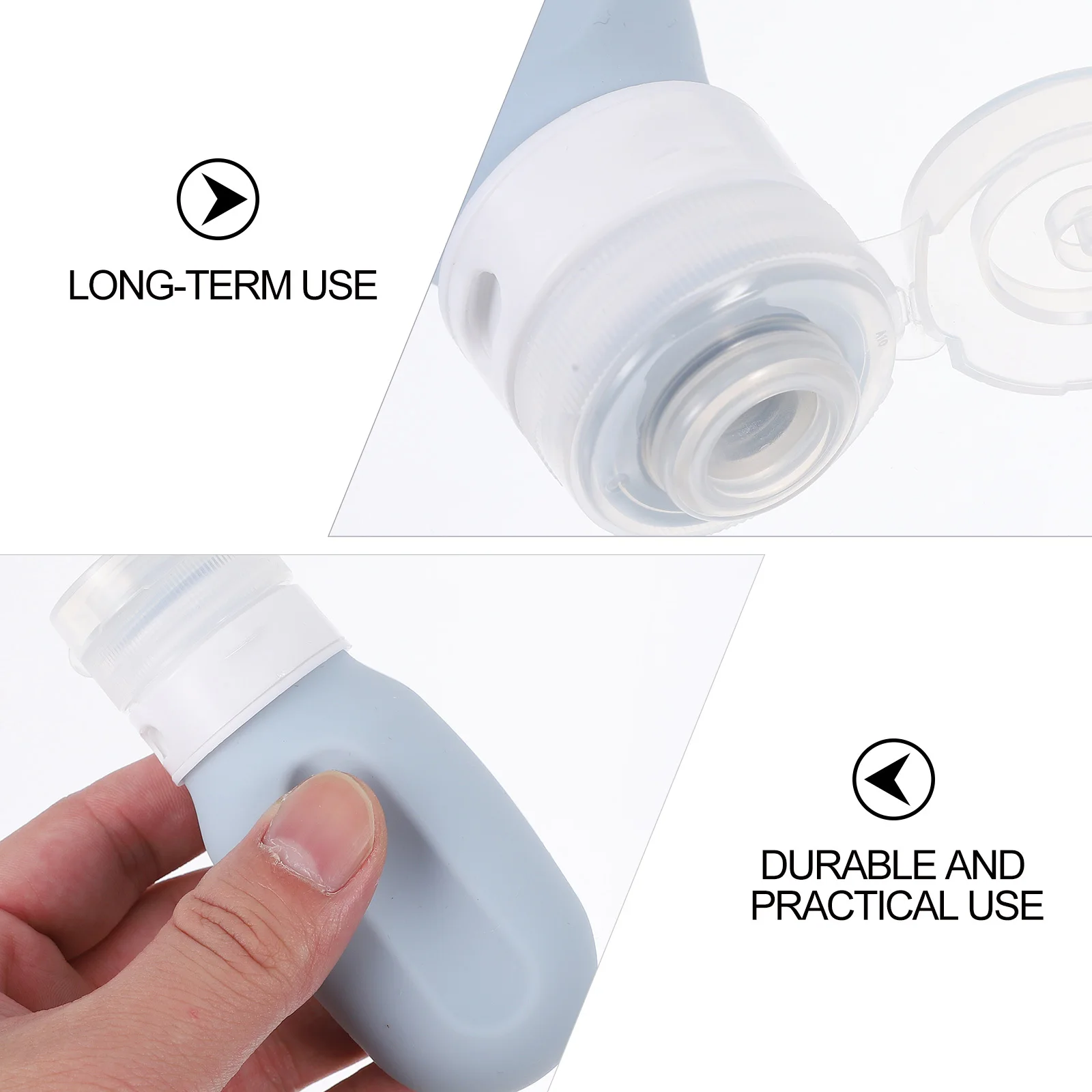 

3Pcs Silicone Travel Bottles Leakproof Portable Squeeze Bottles for Lotion Shampoo Cream Dispenser Toiletries Container