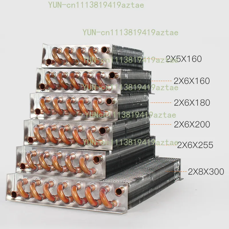 Refrigerator copper tube aluminum fin condenser freezer made of small non-shell radiator heat sink water cooling