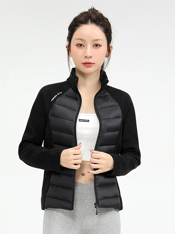 Quente gola roupas de fitn leve para baixo jaet ort sle portátil versátil feminino facionable inverno outerwear