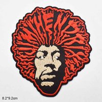 Red Hair Music Guitar Jimi Iron On Embroidered James Hendrix Clothes Patches For Clothing Stickers Garment Wholesale