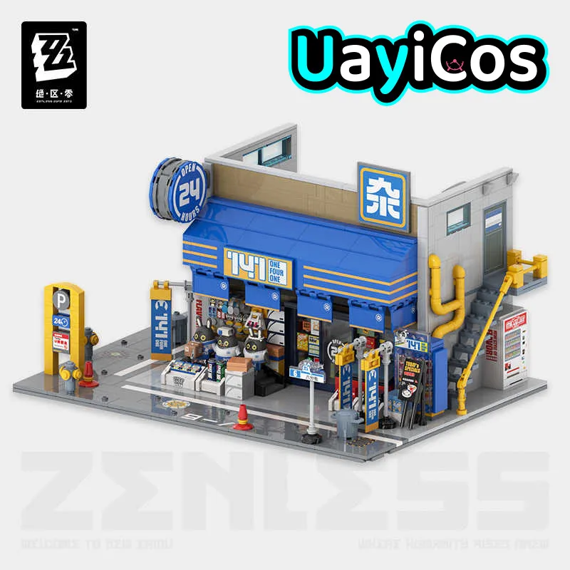 MiHoYo Ufficiale Zenless Zone Zero PVC Scena Building Block Assemblaggio Anime Figure Modello Giocattoli Accessori Gioco Street Kids Ornamen