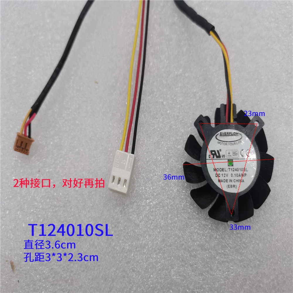 T124010SL Diameter 37mm 30x30x23mm DC12V FOR Gigabyte GT210 Cooling fan for soft router cooling aluminum sheet graphics card