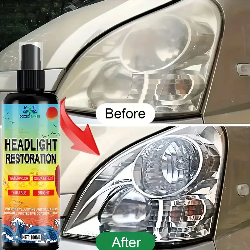 Professional car headlight repair paste - Easy-to-use car light maintenance kit, restore oxidized, yellowed, and blurry headligh