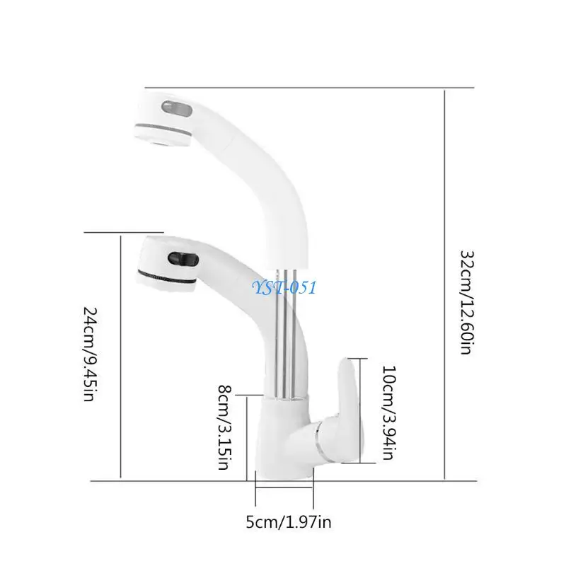 E15A صنبور الحمام مع الرشاشات القابلة للسحب صنبور حوض قابل للرفع 360 درجة صنبور حوض خلاط #6