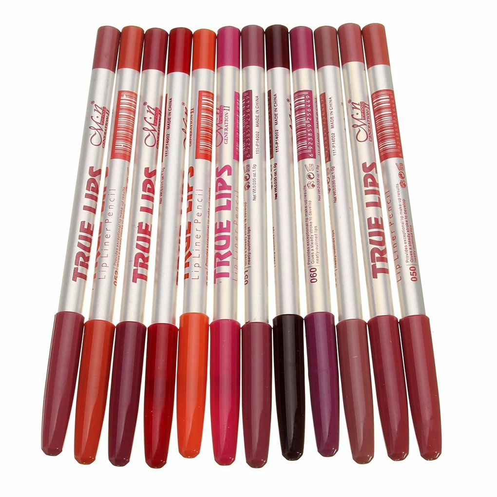 12 Pieces Set Portable Lip Liner Assortment Wedding Lips Lining Pencils Assorted Kit Beauty Supplies Birthday Gift