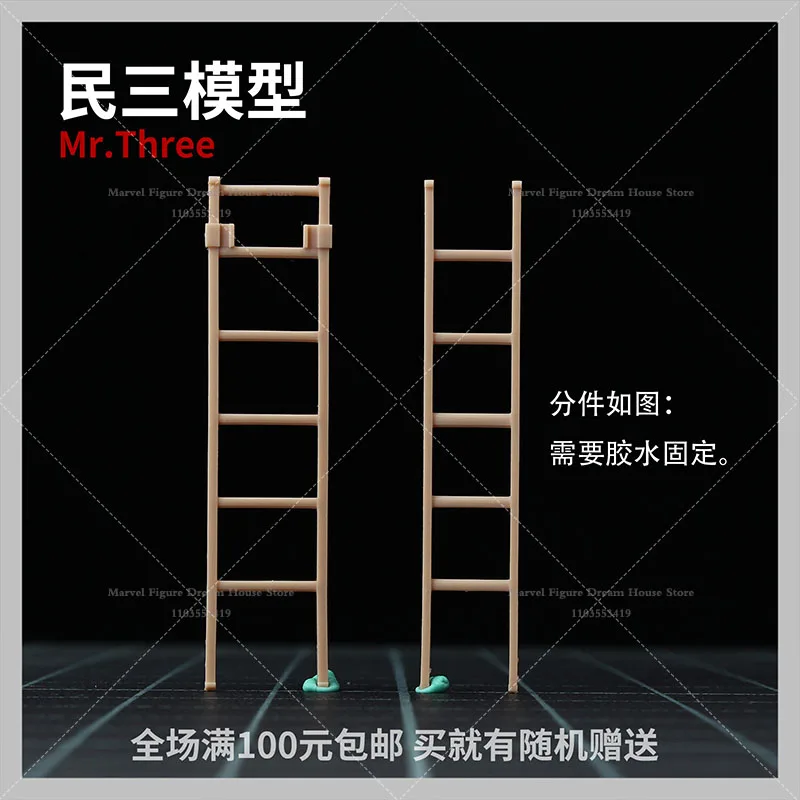 1/64 1/43 Scale Miniature Scene Dolls Un-panited White Figure Mini Model Frontline Firefighting Person Firefighter‌ Fire Ladder‌