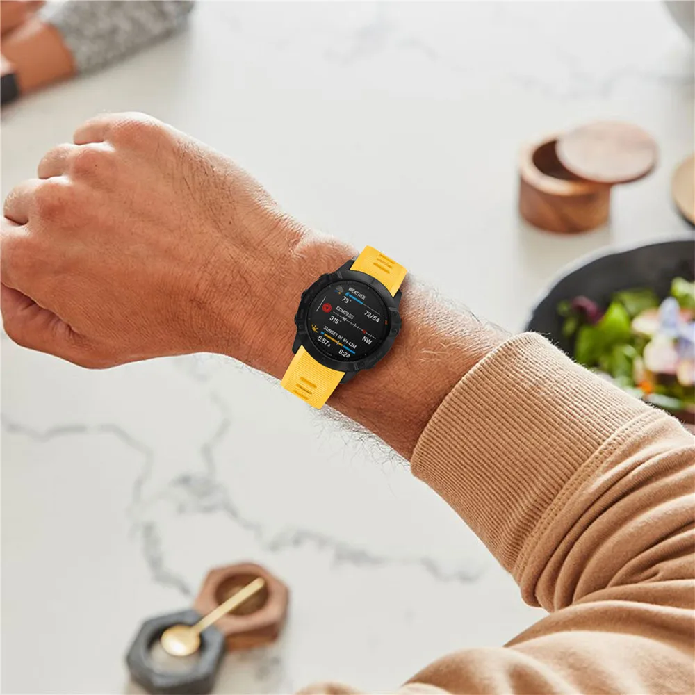 BEHUA QuickFit 26mm 22mm Silikonarmband für Garmin Fenix E 8 7X 7 6 6X/Epix Pro Gen 2 51mm 47mm/Tactix Uhrenarmband Zubehör – Detail 32