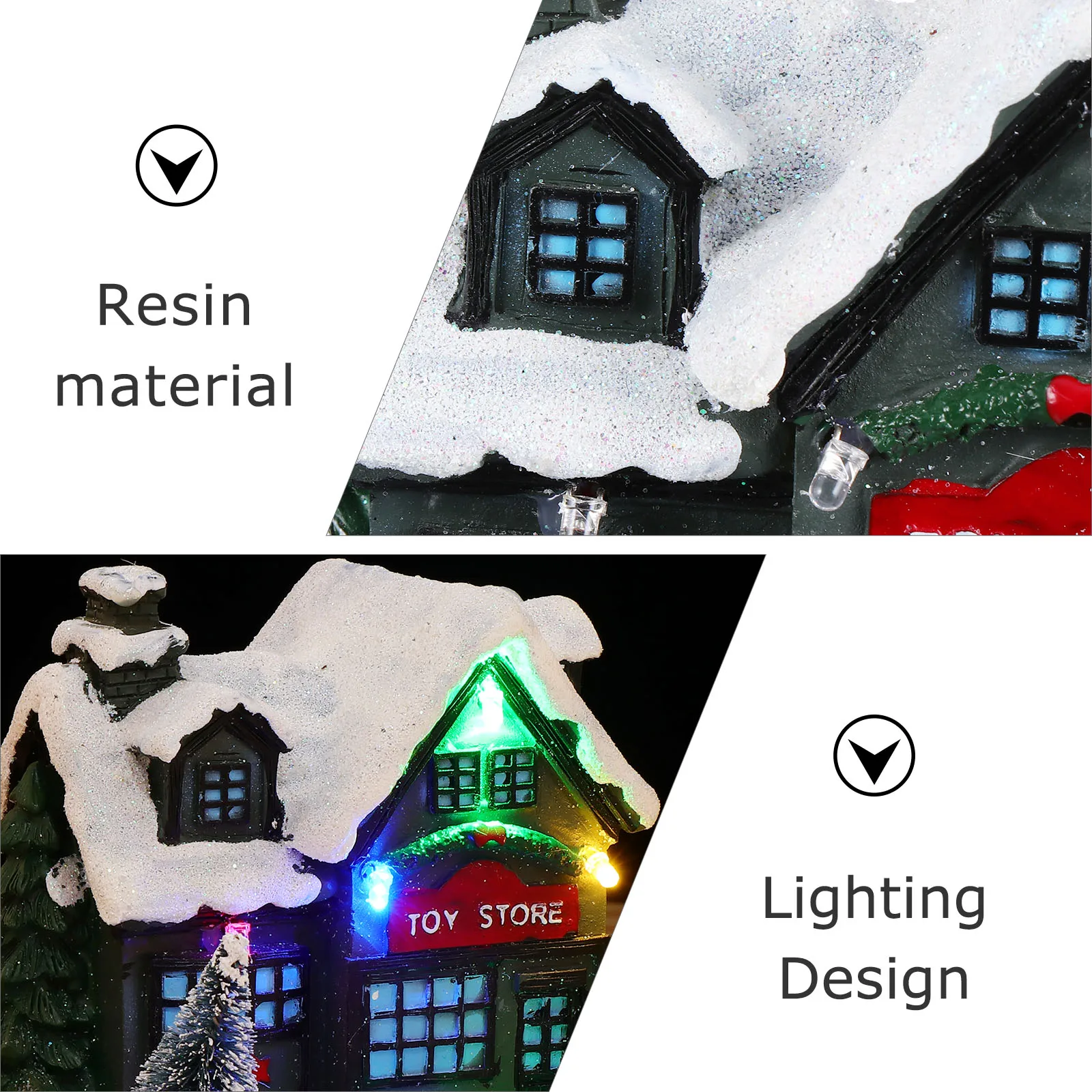 

Holiday Village Houses Glowing Little Christmas Fireplace Decor Gift Decoration