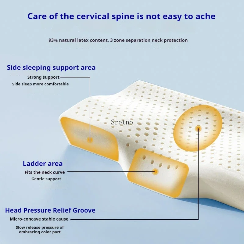 وسادة من اللاتكس الطبيعي لحماية الرقبة الكبار النوم المعونة فراشة على شكل وسادة الأساسية عنق الرحم وسائد العظام ألموهاداس