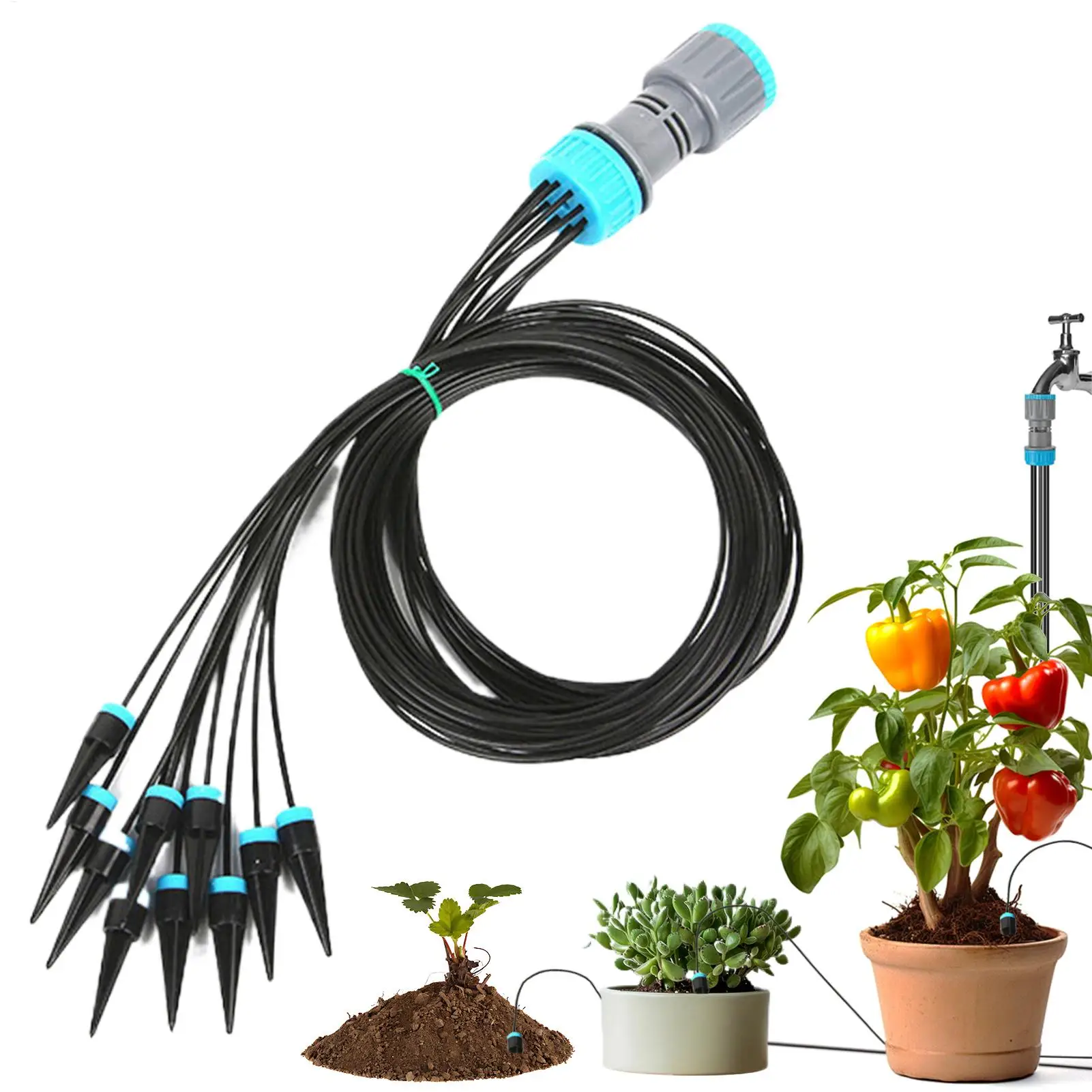 

10-Head Automatic Drip Irrigation Kit Garden Watering Device Quick Connect Garden Watering System for plants succulents flowers