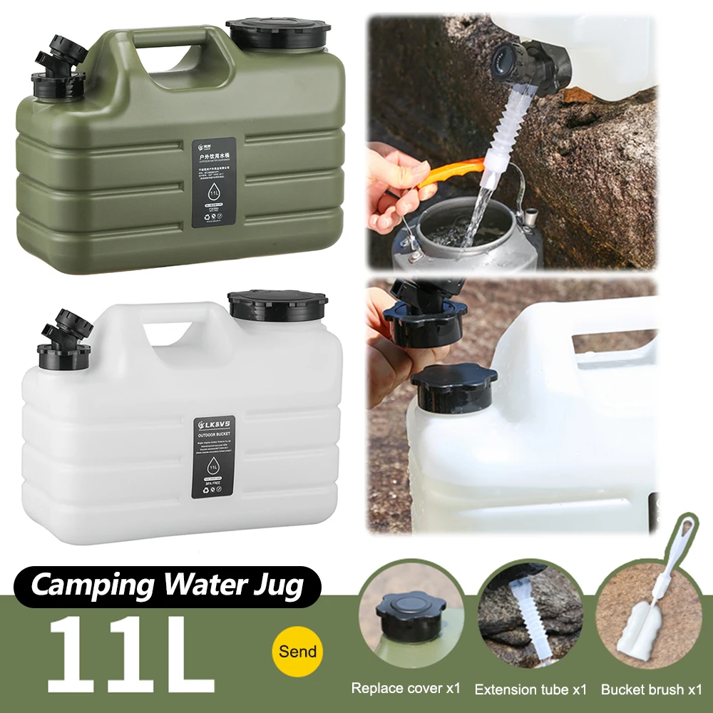 

11L Water Storage Container with Faucet Drinking Water Bucket Large Capacity Water Dispenser Carrier for Outdoor Hiking