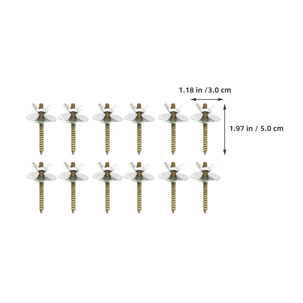 24Sets Birdcage Hardware Accessory Metal Screws Double-Headed Design for Perch Stand Feeder Bird Cage Retaining Fixing Screw Kit
