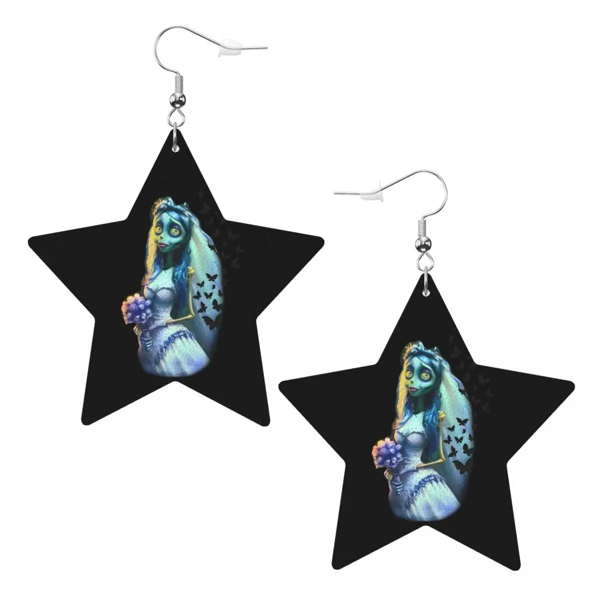 مخصص أنيمي فيلم C-Corpse العروس استرخى إسقاط أقراط الأقراط الجلدية للنساء موضة الحزن قصة حب للحزب