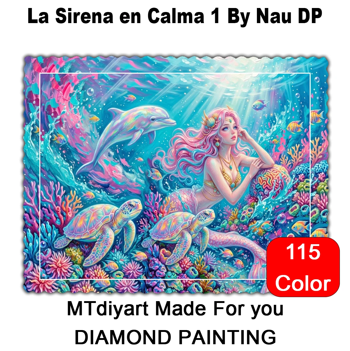 La Sirena en Calma 1 By Nau DP 115 Colors 50x70 70x100 Diamond Painting